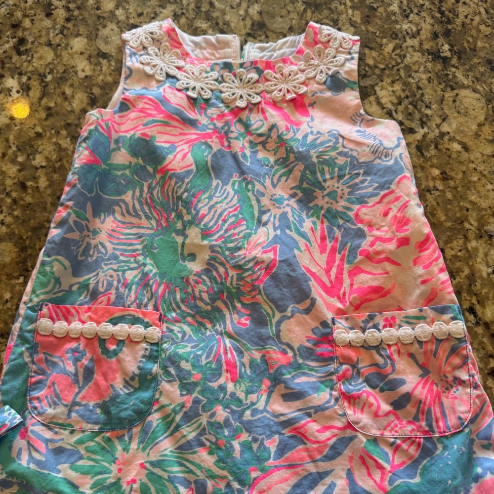 2T Lilly Pulitzer Blue and Pink Dress